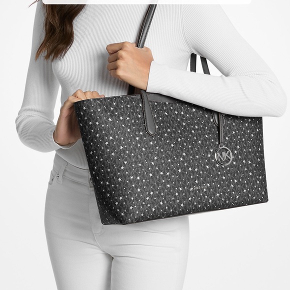 Michael Kors Arden Large Printed Signature Logo Top-Zip Tote Bag - Picture 3 of 6